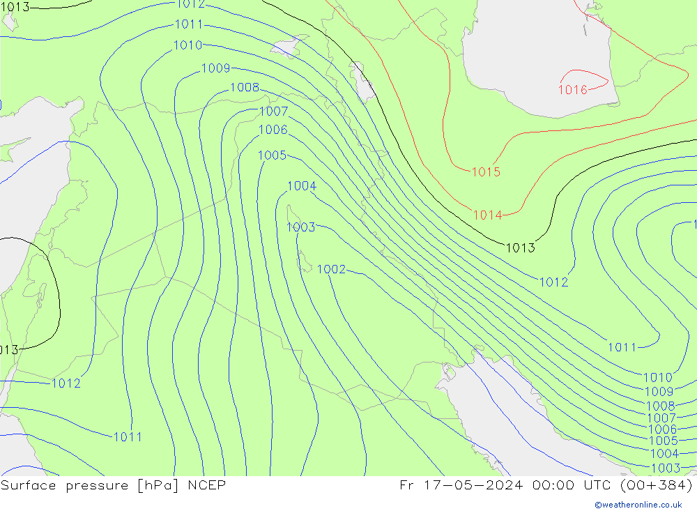 pressão do solo NCEP Sex 17.05.2024 00 UTC