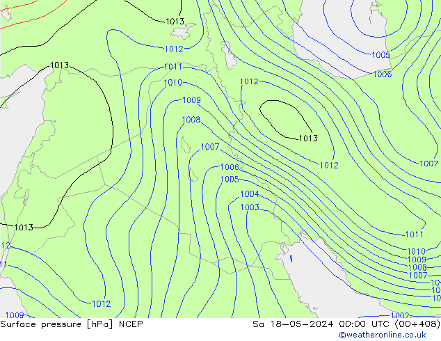 Atmosférický tlak NCEP So 18.05.2024 00 UTC