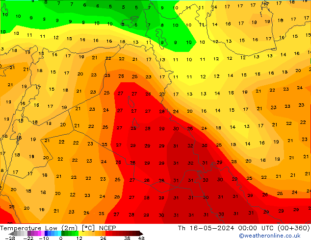 Min.  (2m) NCEP  16.05.2024 00 UTC