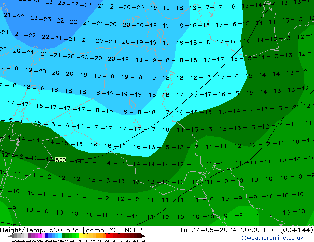 Height/Temp. 500 hPa NCEP mar 07.05.2024 00 UTC