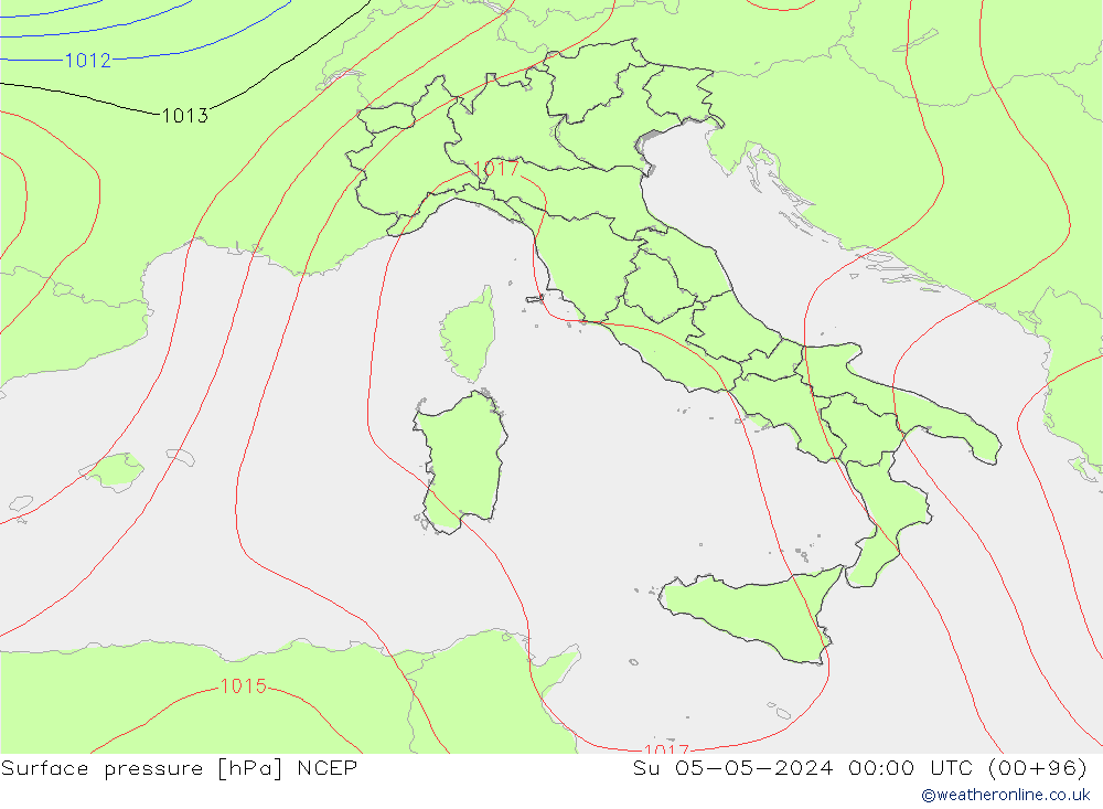 Surface pressure NCEP Su 05.05.2024 00 UTC