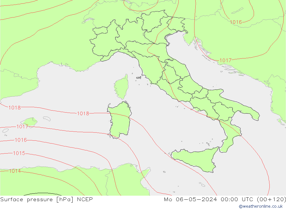 pressão do solo NCEP Seg 06.05.2024 00 UTC