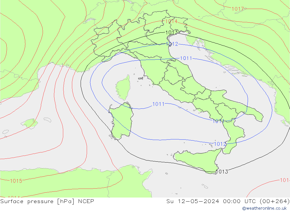 Luchtdruk (Grond) NCEP zo 12.05.2024 00 UTC