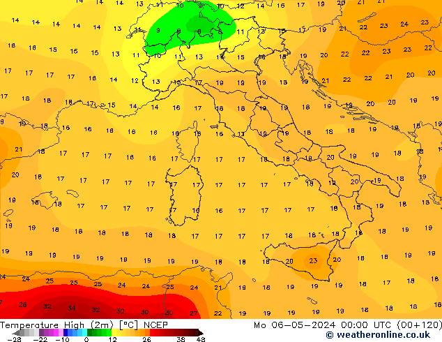 Max.  (2m) NCEP  06.05.2024 00 UTC