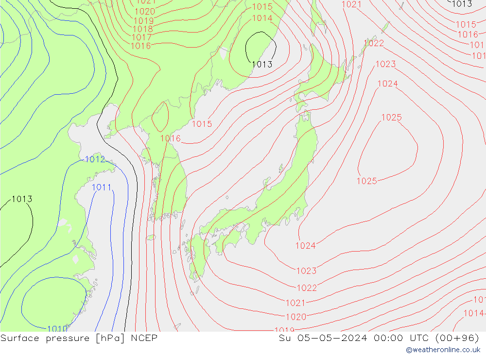 приземное давление NCEP Вс 05.05.2024 00 UTC
