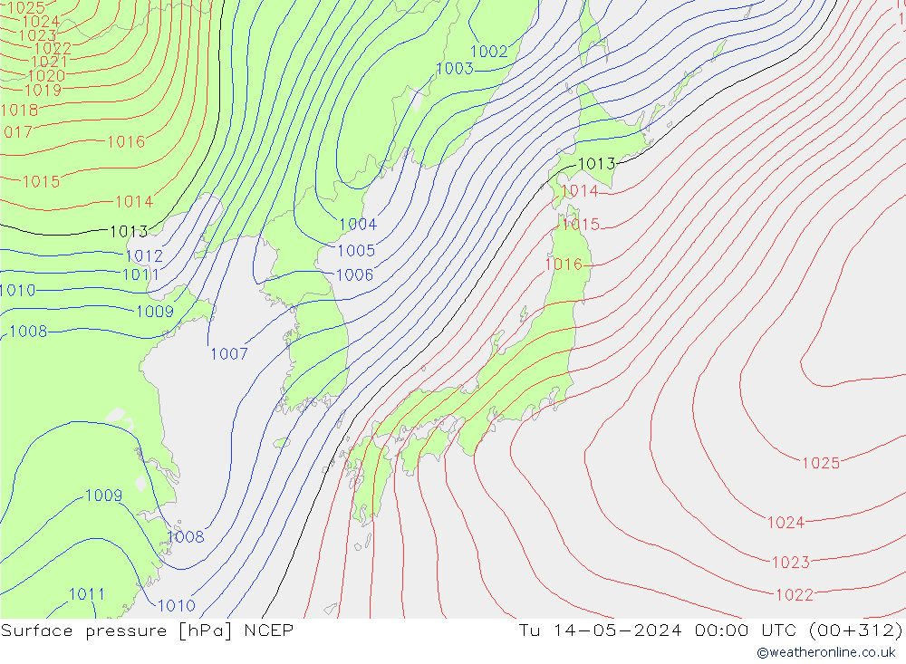 pressão do solo NCEP Ter 14.05.2024 00 UTC