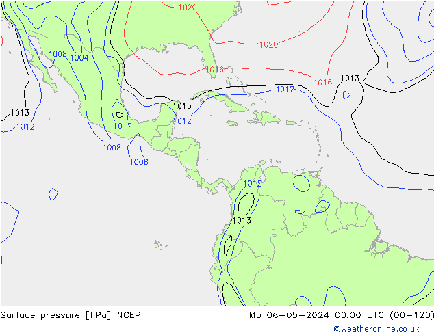 Atmosférický tlak NCEP Po 06.05.2024 00 UTC