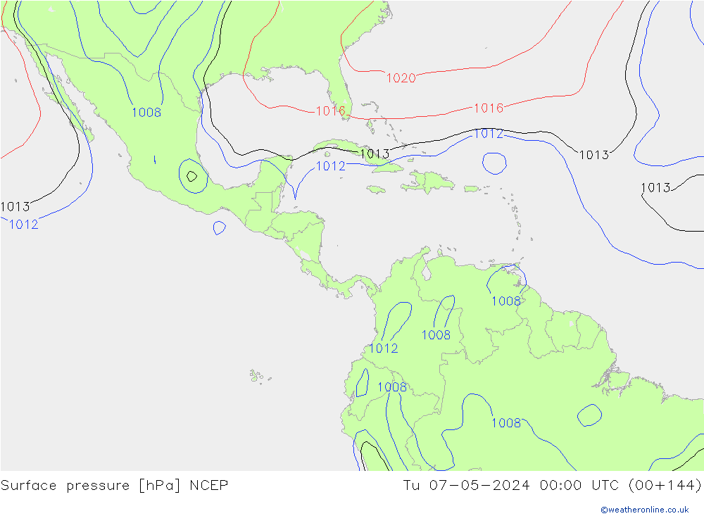 Surface pressure NCEP Tu 07.05.2024 00 UTC