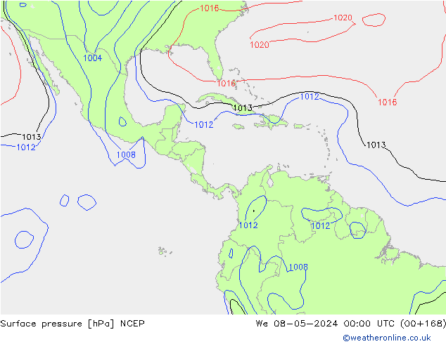 Pressione al suolo NCEP mer 08.05.2024 00 UTC