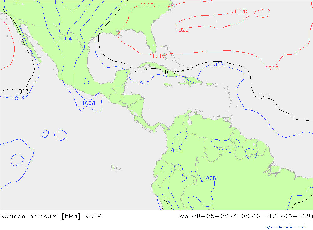 Surface pressure NCEP We 08.05.2024 00 UTC