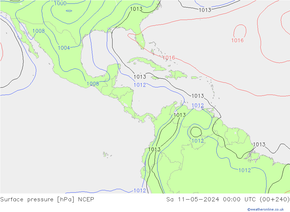 Surface pressure NCEP Sa 11.05.2024 00 UTC