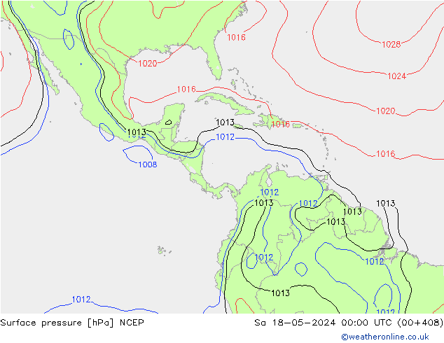 Surface pressure NCEP Sa 18.05.2024 00 UTC