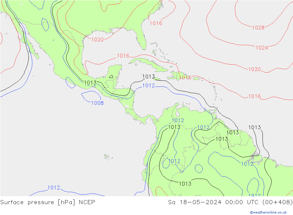 Surface pressure NCEP Sa 18.05.2024 00 UTC