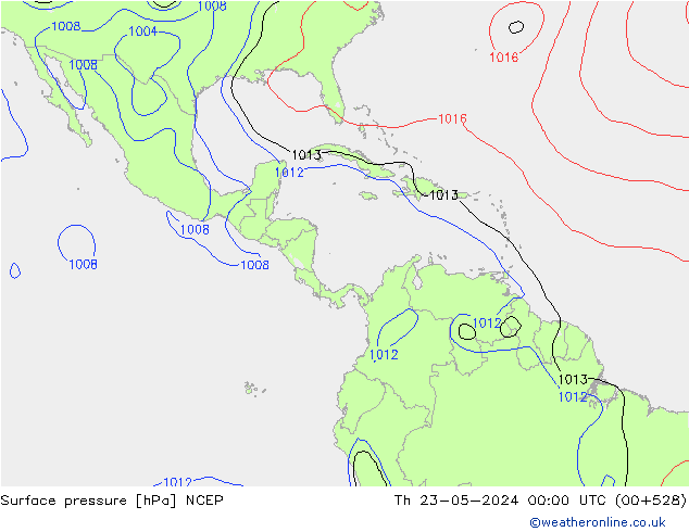 Surface pressure NCEP Th 23.05.2024 00 UTC