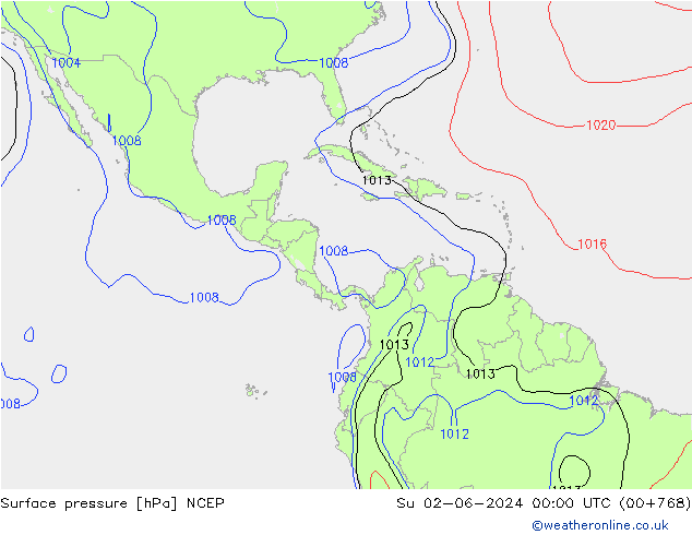 Bodendruck NCEP So 02.06.2024 00 UTC