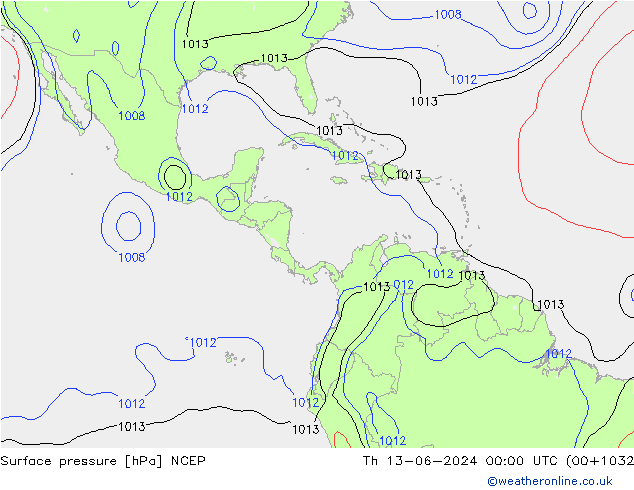 Yer basıncı NCEP Per 13.06.2024 00 UTC