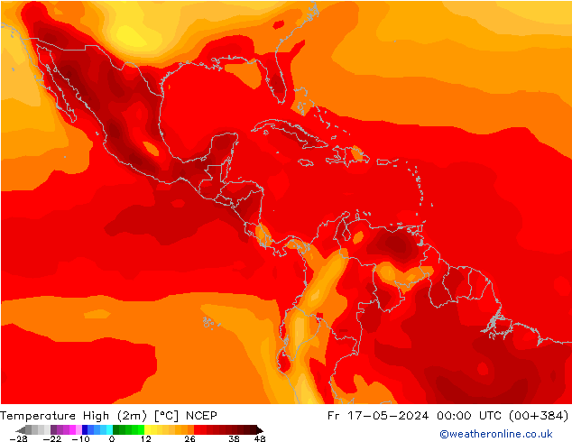 Temperature High (2m) NCEP Fr 17.05.2024 00 UTC