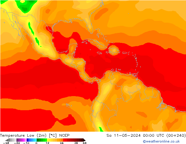 Tiefstwerte (2m) NCEP Sa 11.05.2024 00 UTC