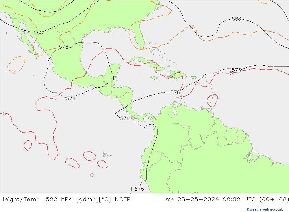 Height/Temp. 500 hPa NCEP We 08.05.2024 00 UTC