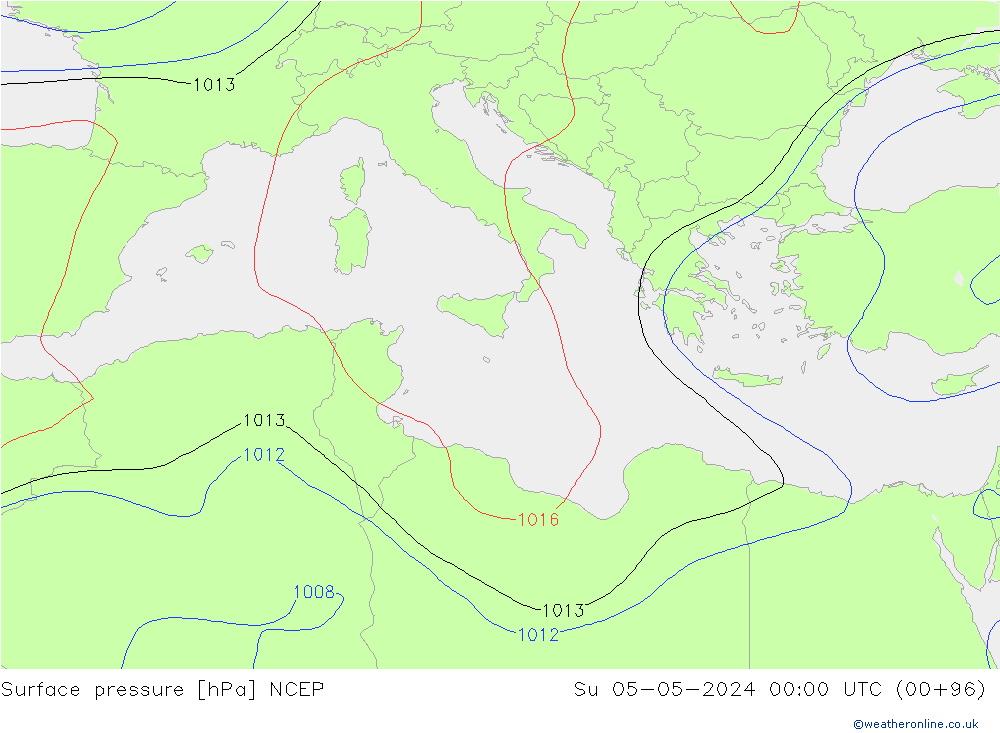 приземное давление NCEP Вс 05.05.2024 00 UTC