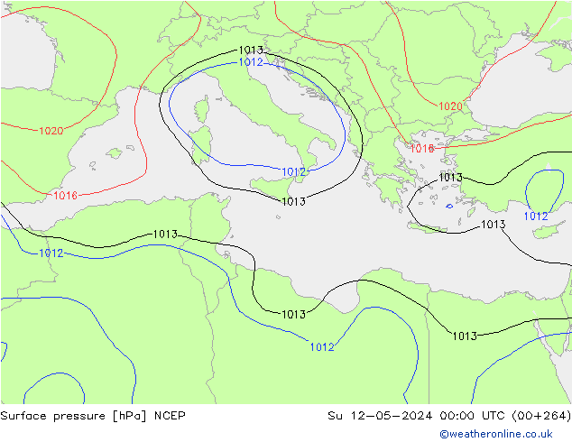 pression de l'air NCEP dim 12.05.2024 00 UTC