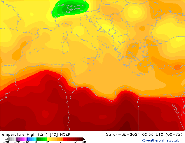 Max.  (2m) NCEP  04.05.2024 00 UTC