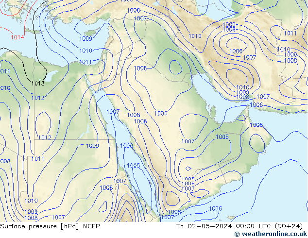 Yer basıncı NCEP Per 02.05.2024 00 UTC