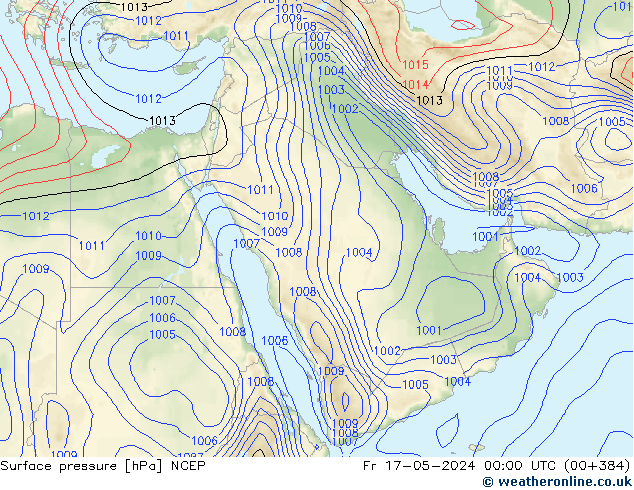 Bodendruck NCEP Fr 17.05.2024 00 UTC