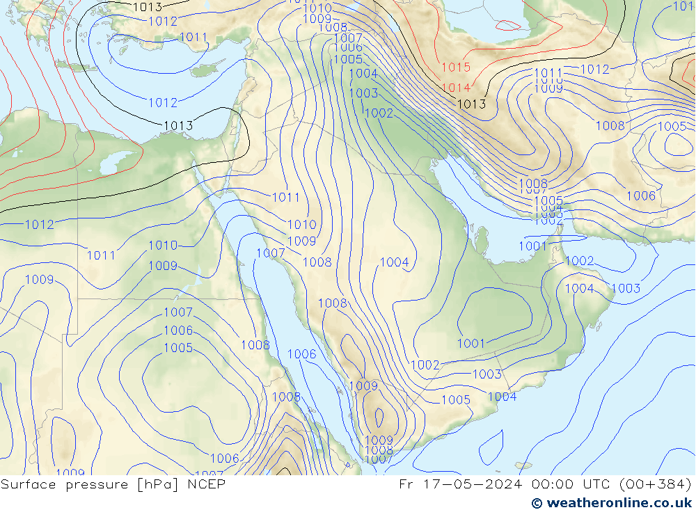 Yer basıncı NCEP Cu 17.05.2024 00 UTC