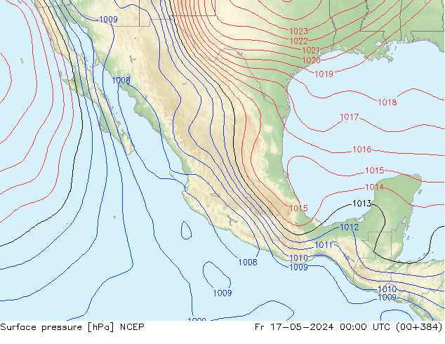 Surface pressure NCEP Fr 17.05.2024 00 UTC