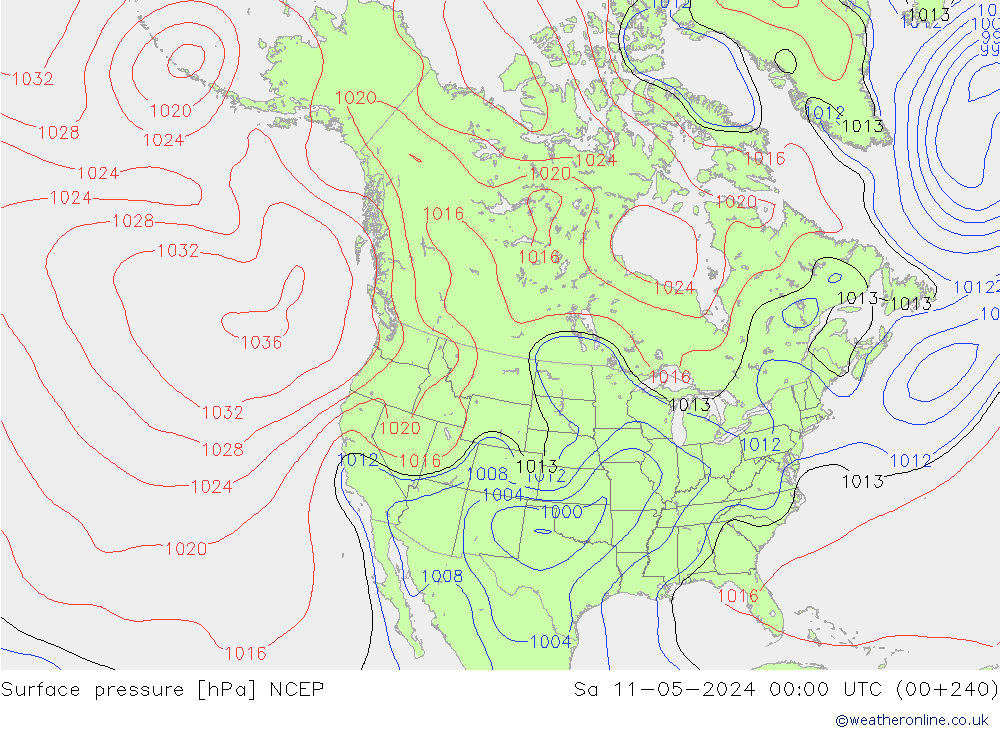 Presión superficial NCEP sáb 11.05.2024 00 UTC