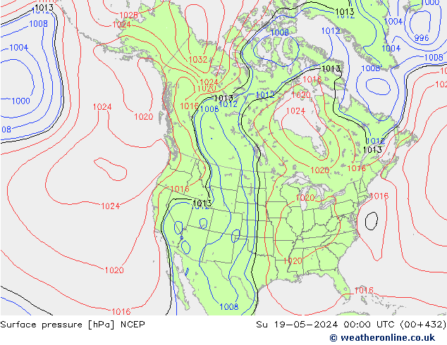 Luchtdruk (Grond) NCEP zo 19.05.2024 00 UTC