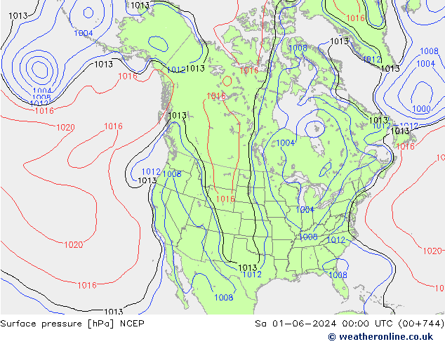 приземное давление NCEP сб 01.06.2024 00 UTC
