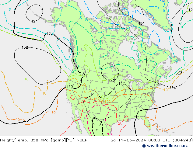 Yükseklik/Sıc. 850 hPa NCEP Cts 11.05.2024 00 UTC