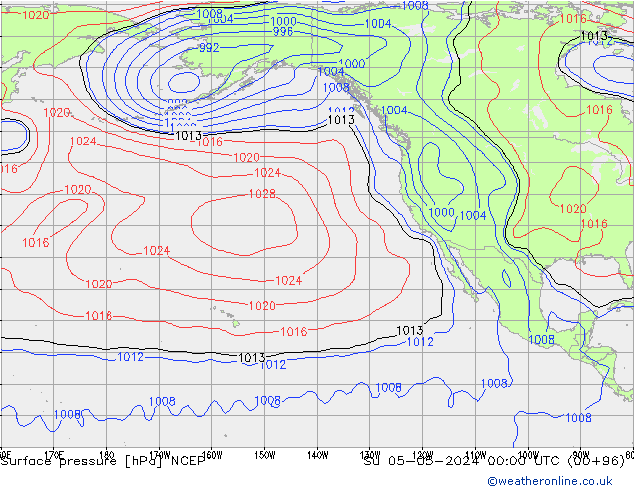 Presión superficial NCEP dom 05.05.2024 00 UTC