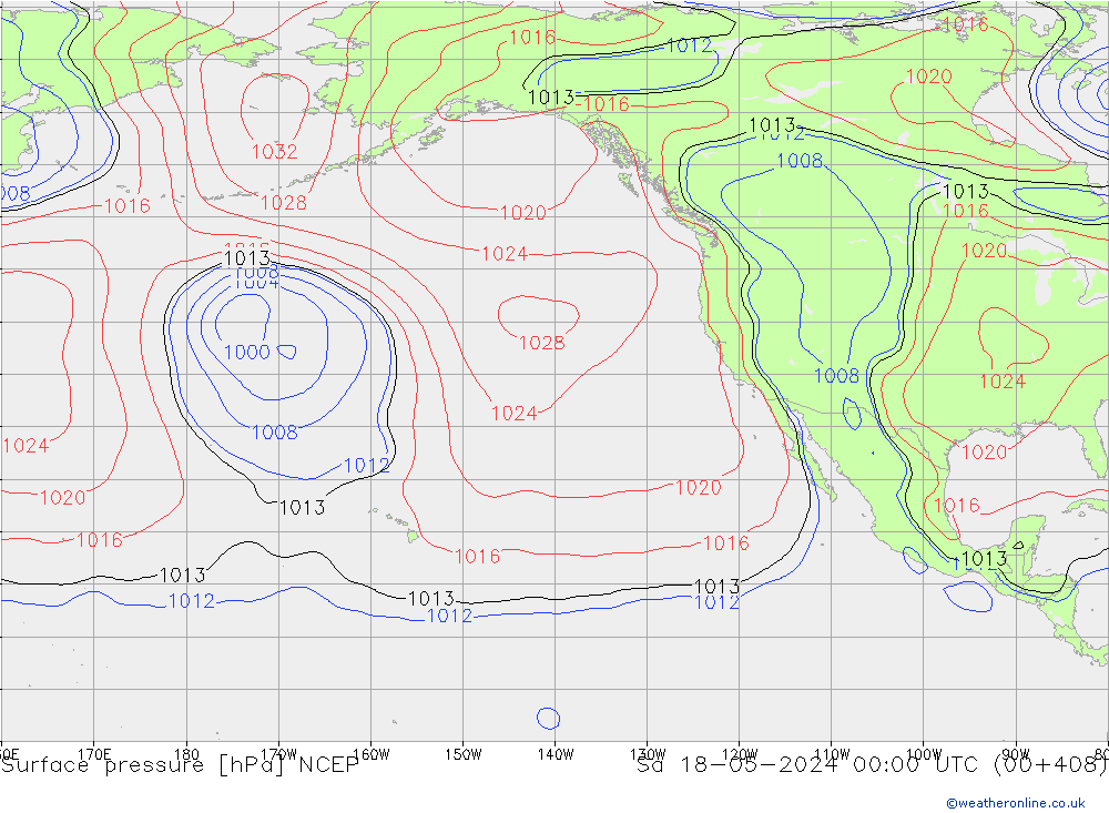 Yer basıncı NCEP Cts 18.05.2024 00 UTC