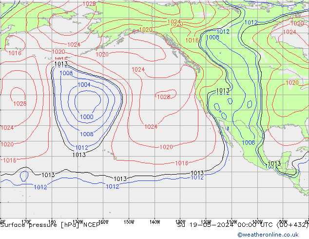 Surface pressure NCEP Su 19.05.2024 00 UTC