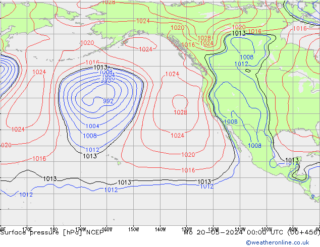 pressão do solo NCEP Seg 20.05.2024 00 UTC