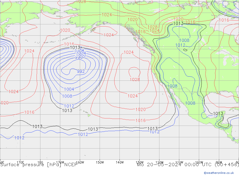 pressão do solo NCEP Seg 20.05.2024 00 UTC