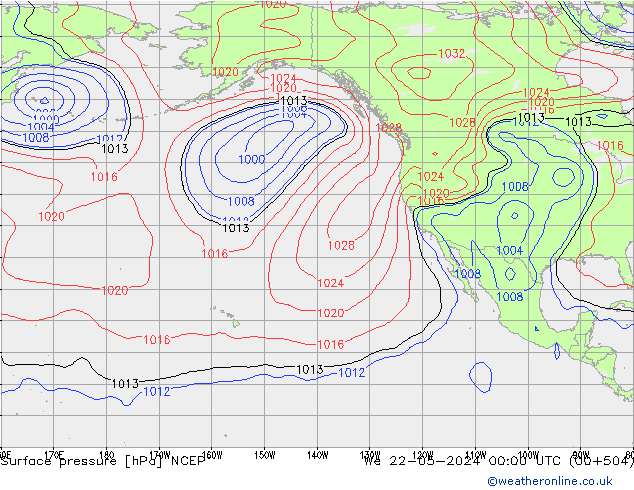 pressão do solo NCEP Qua 22.05.2024 00 UTC