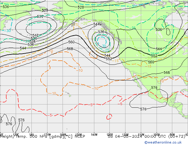 Height/Temp. 500 hPa NCEP  04.05.2024 00 UTC