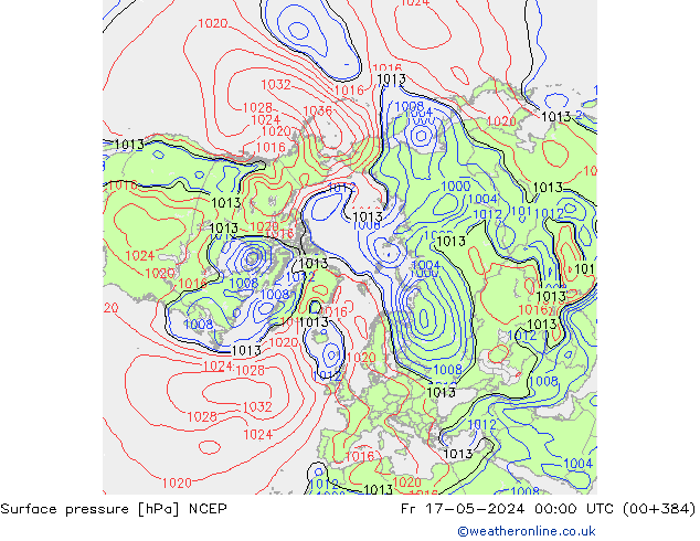 Luchtdruk (Grond) NCEP vr 17.05.2024 00 UTC