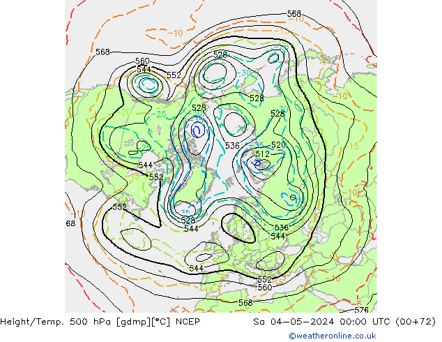 Height/Temp. 500 hPa NCEP  04.05.2024 00 UTC