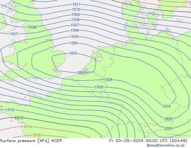 地面气压 NCEP 星期五 03.05.2024 00 UTC