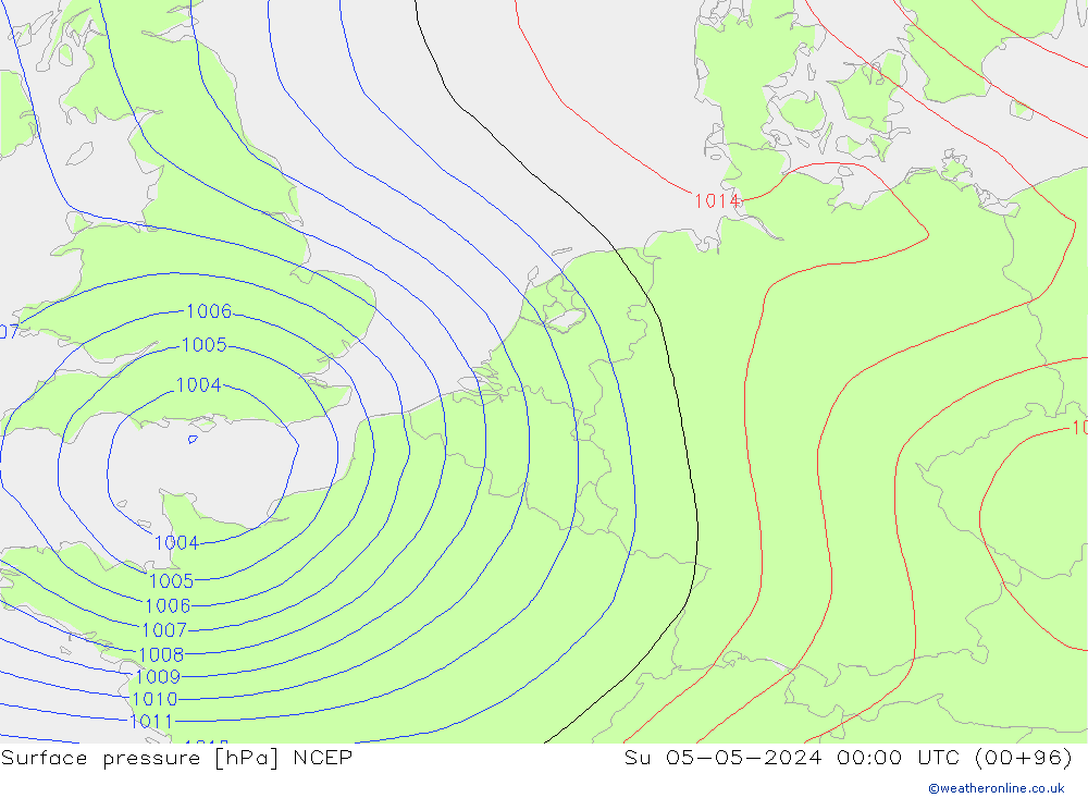 Atmosférický tlak NCEP Ne 05.05.2024 00 UTC