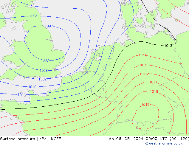 地面气压 NCEP 星期一 06.05.2024 00 UTC