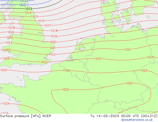 Surface pressure NCEP Tu 14.05.2024 00 UTC
