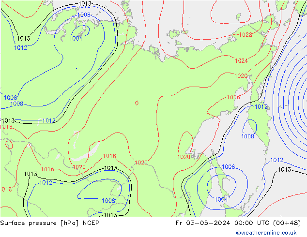 Presión superficial NCEP vie 03.05.2024 00 UTC