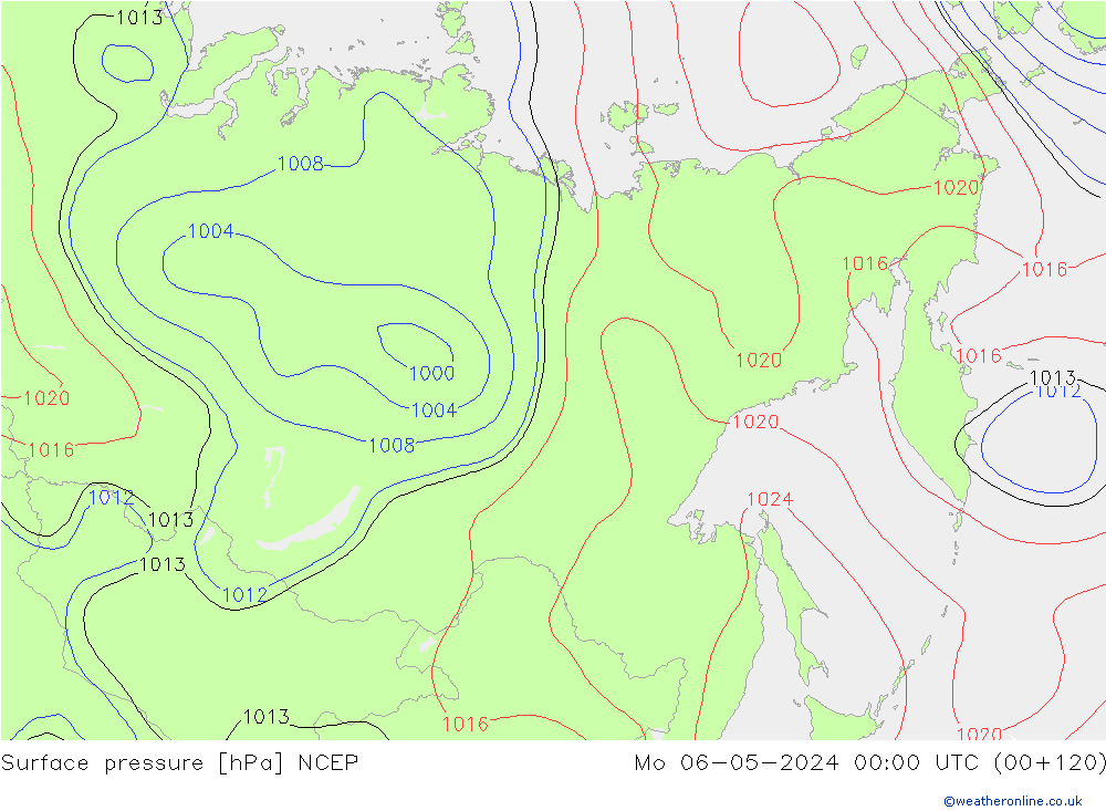 Luchtdruk (Grond) NCEP ma 06.05.2024 00 UTC