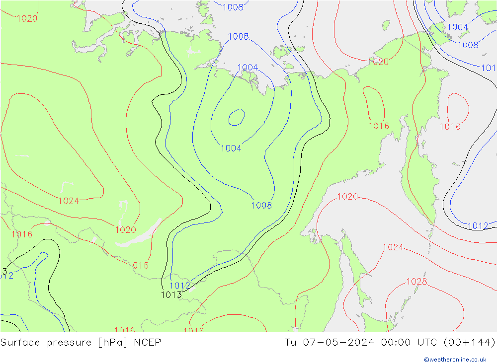 pressão do solo NCEP Ter 07.05.2024 00 UTC